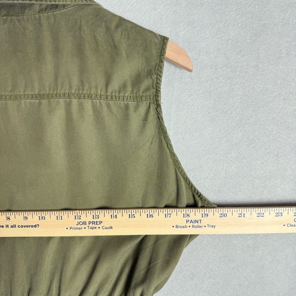 C’est Toi Women’s Olive Green Utility Vest Anorak Relaxed Fit Waist Tie Soft L - Picture 4 of 11